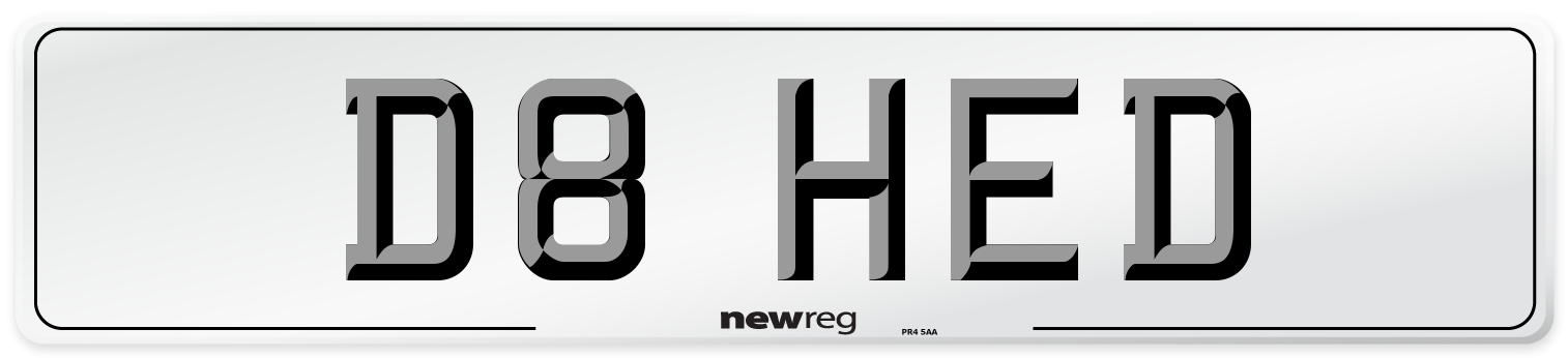 D8 HED Number Plate from New Reg